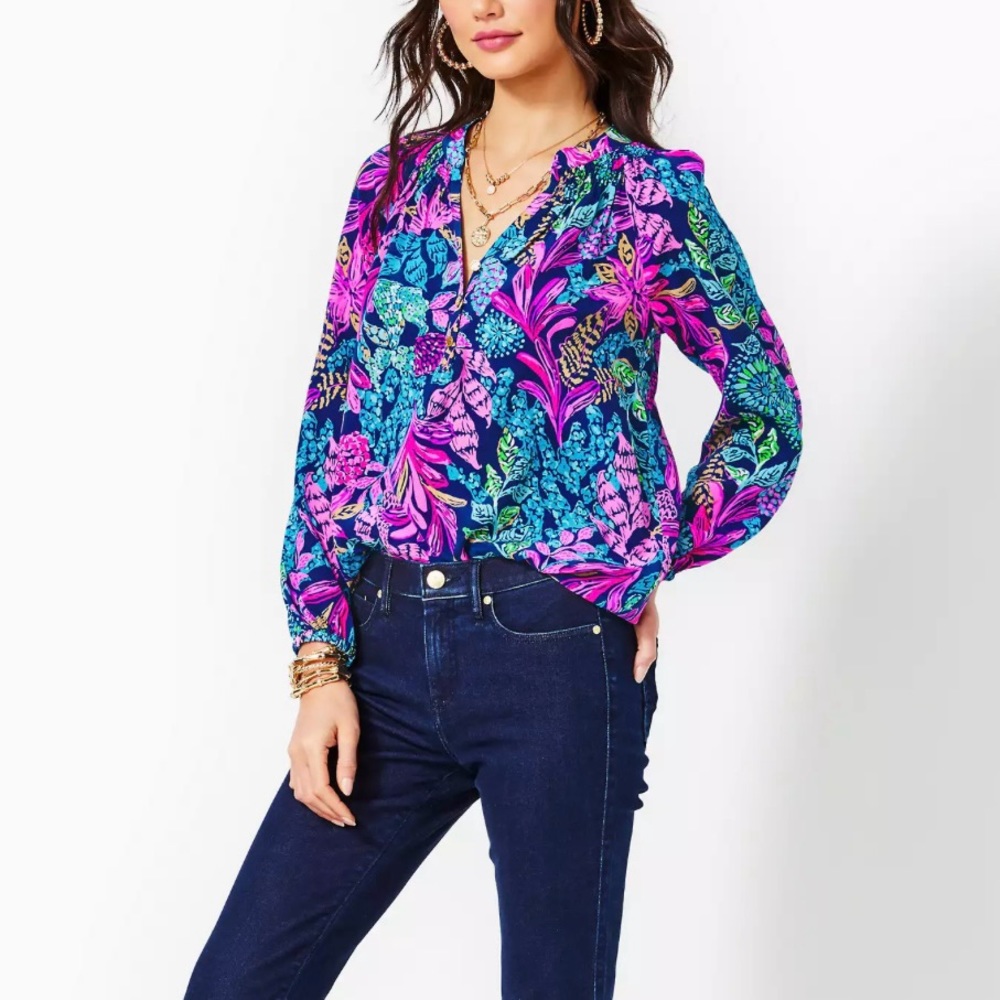 LILLY PULITZER Elsa Silk Top